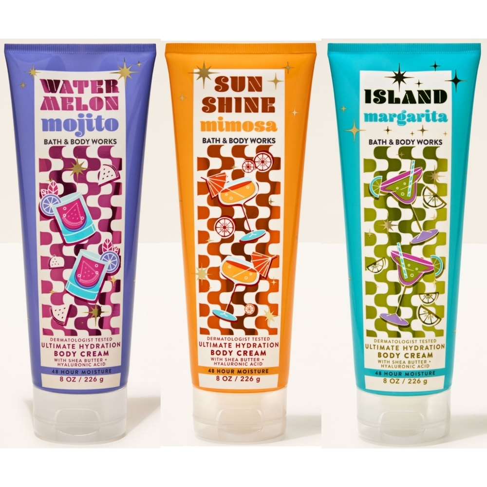 Bath & Body Works Body Fruity Cocktails Body Cream 3 Piece Set NEW Rare